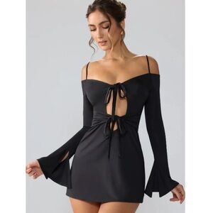 white christmas dresses Embellished Scoop-Neck Bodycon Mini Dress in Pink main image 0